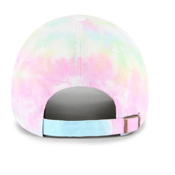 '47 Brand Los Angeles Dodgers Tie Dye Adjustable Baseball Cap In White/Pink NEW - Picture 2 of 3